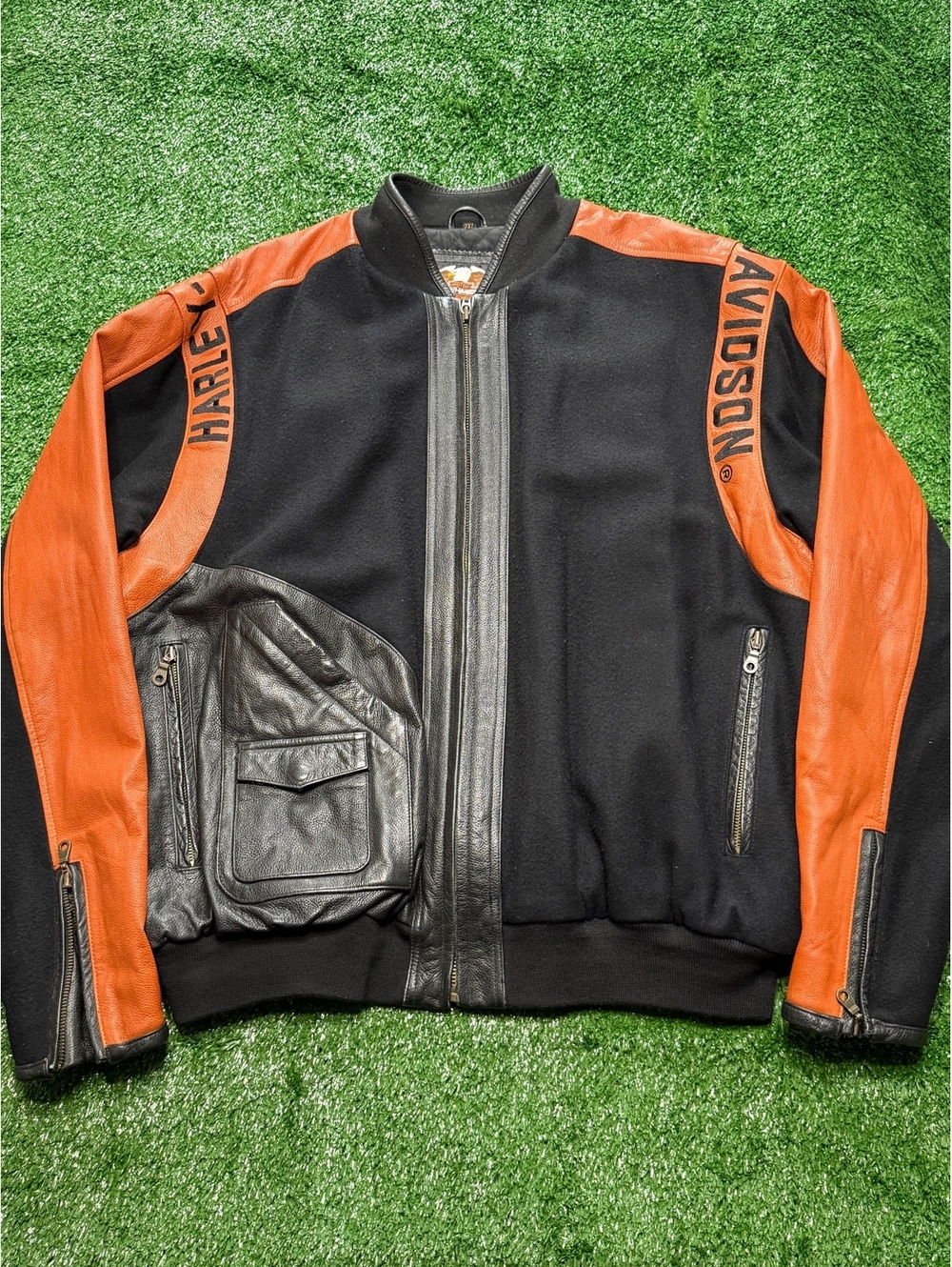 Vintage Harley-Davidson | Wool-And-Leather Jacket| Size XXL